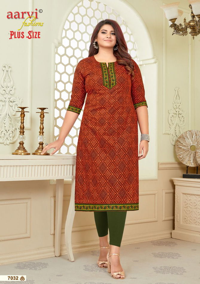 Aarvi Plus Size Vol 2 Regular Wear Wholesale Printed Kurtis
